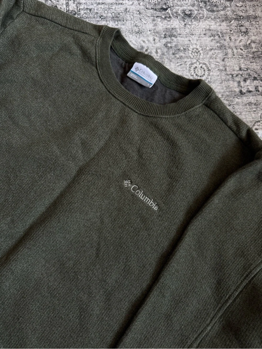 Columbia Olive Green Crewneck Sweatshirt Pullover Men’s Size Large NWOT
